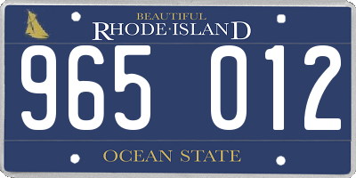 RI license plate 965012