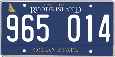 RI license plate 965014