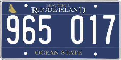 RI license plate 965017