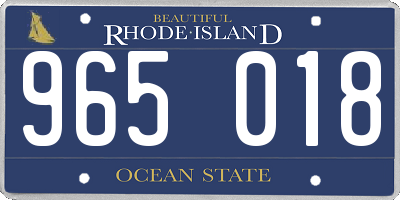 RI license plate 965018