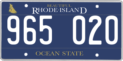 RI license plate 965020