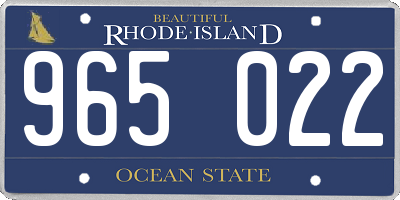 RI license plate 965022