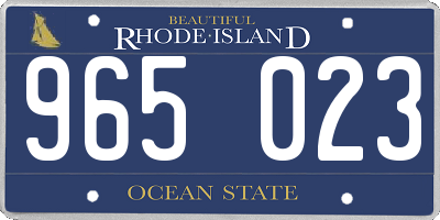 RI license plate 965023