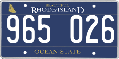 RI license plate 965026