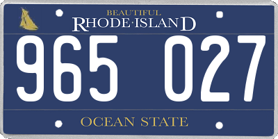 RI license plate 965027