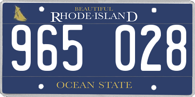RI license plate 965028