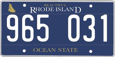 RI license plate 965031