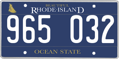 RI license plate 965032