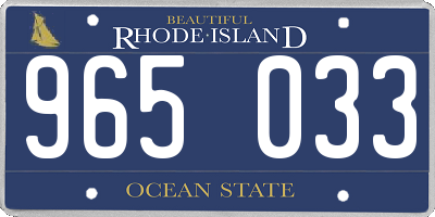 RI license plate 965033
