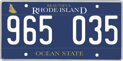 RI license plate 965035