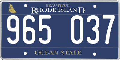 RI license plate 965037