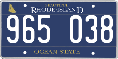 RI license plate 965038