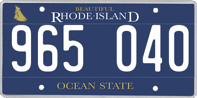 RI license plate 965040