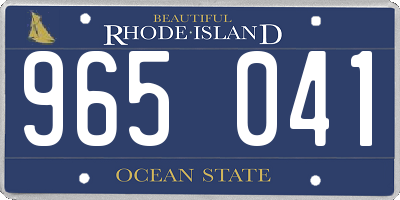 RI license plate 965041