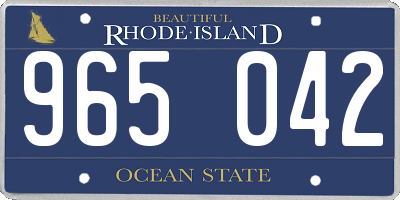 RI license plate 965042