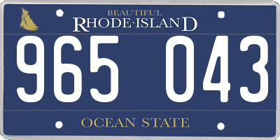 RI license plate 965043