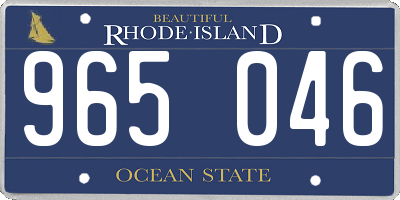 RI license plate 965046