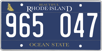 RI license plate 965047