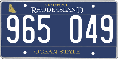 RI license plate 965049