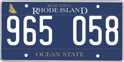 RI license plate 965058