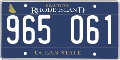 RI license plate 965061