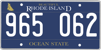 RI license plate 965062
