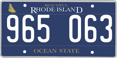 RI license plate 965063