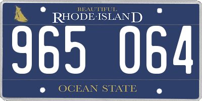 RI license plate 965064