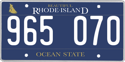 RI license plate 965070