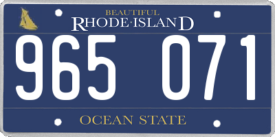 RI license plate 965071