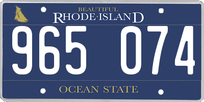 RI license plate 965074