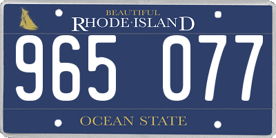 RI license plate 965077