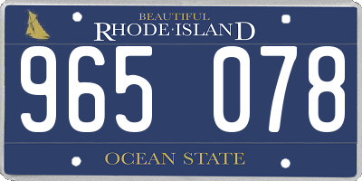 RI license plate 965078