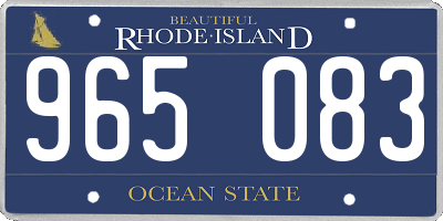 RI license plate 965083