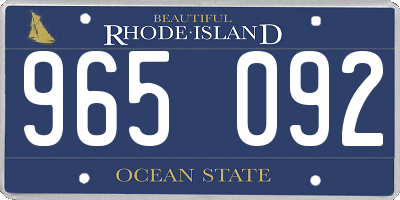 RI license plate 965092