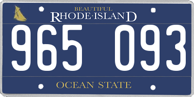 RI license plate 965093