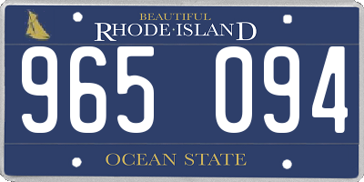 RI license plate 965094