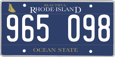 RI license plate 965098