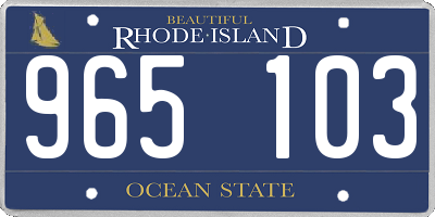 RI license plate 965103