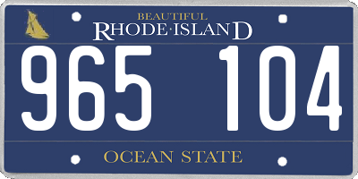 RI license plate 965104