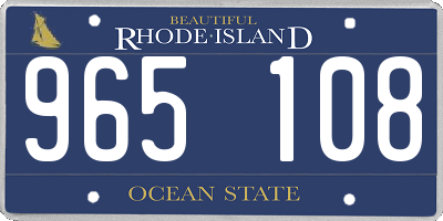 RI license plate 965108