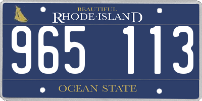 RI license plate 965113