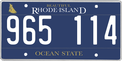 RI license plate 965114