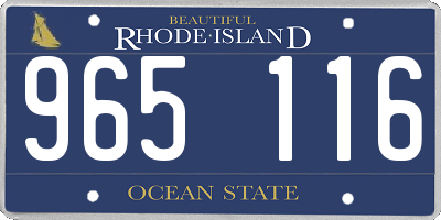RI license plate 965116