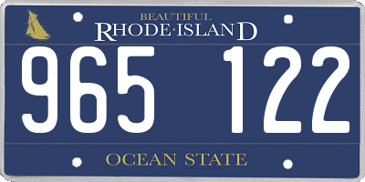 RI license plate 965122