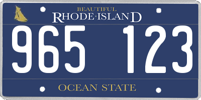 RI license plate 965123
