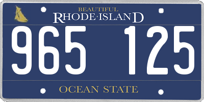 RI license plate 965125