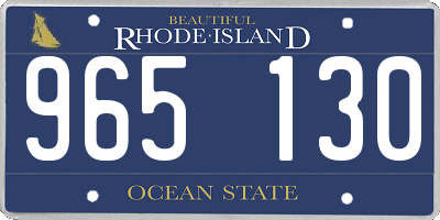 RI license plate 965130