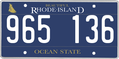 RI license plate 965136