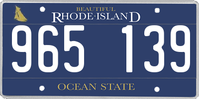 RI license plate 965139